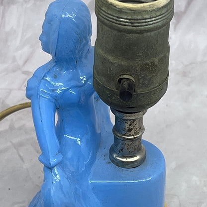 1930s Art Deco Boudoir Lamp Southern Belle in Powder Blue - Tested Works L1