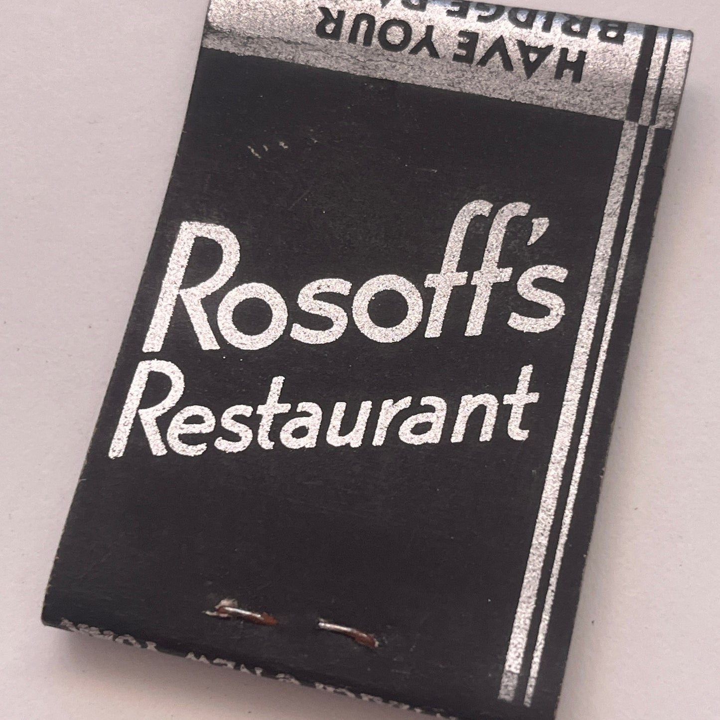 Rosoff's Restaurant 97 Summer St Boston Vintage Matchbook Cover TB8-MB2-9