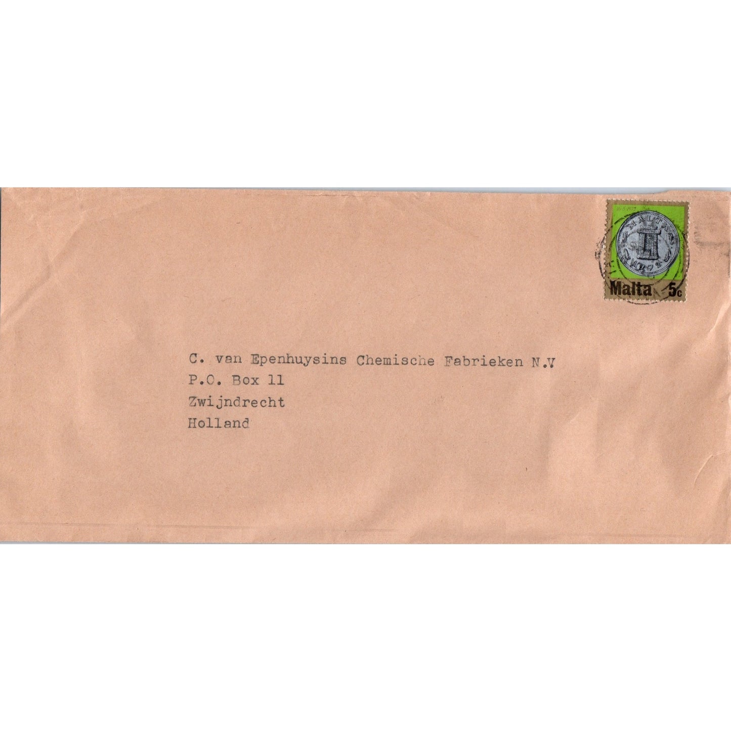 C. Van Epenhuysins Holland Malta Stamp Postal Cover Envelope TH9-L2