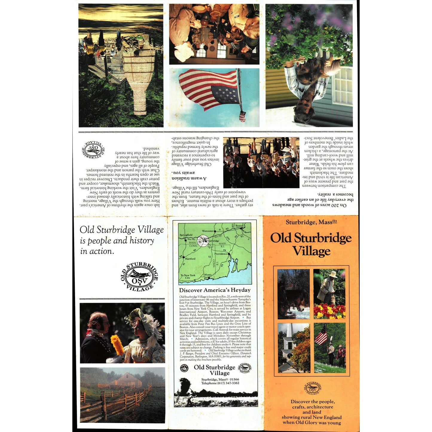 1970s Old Sturbridge Village MA Fold Out Travel Guide V1-1