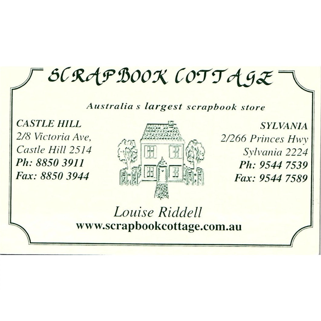 Scrapbook Cottage Louise Riddell Castle Hill Sylvania Australia Card SC9-B10