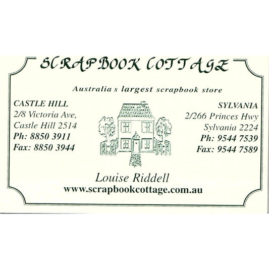 Scrapbook Cottage Louise Riddell Castle Hill Sylvania Australia Card SC9-B10