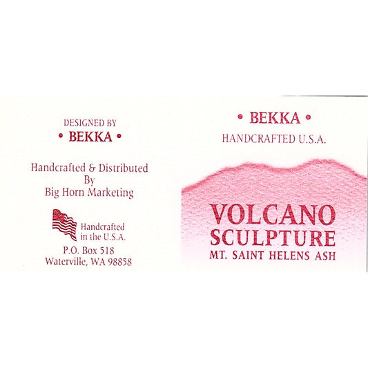 Volcano Sculpture by Bekka Mt Saint Helens Ash Waterville Business Card TH2-B1