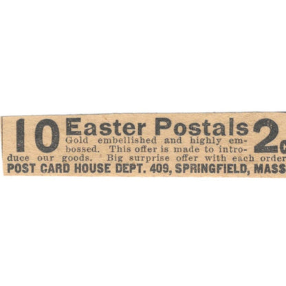 Post Card House Dept Springfield MA 1910 Magazine Ad AF1-SS8