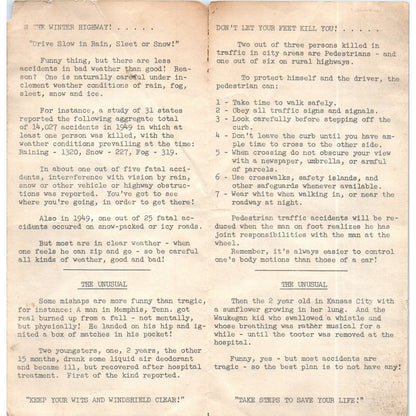 1951 Lehigh Valley Women's Safety Council Bethlehem PA Safety Leaflet AE5