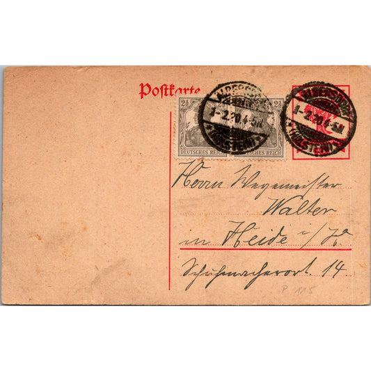 Walter Heide Holstein Albersdorf 1920 German Reich Postcard P5-11