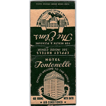 Hotel Fontenelle Omaha NE Vintage Matchbook Cover SC7-Y9