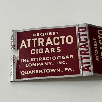 Attracto Cigars Quakertown PA Vintage Matchbook Cover TB6-MB1-12