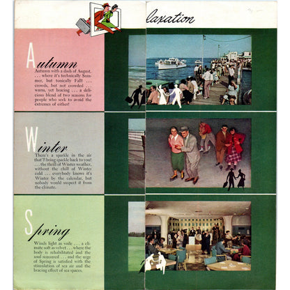 1940s Atlantic City NJ Year Round Relaxation Fold Out Travel Brochure AF7-E9