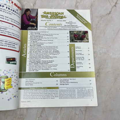 2002 Jan American Bee Journal Magazine Bees Beekeeping Honey M7