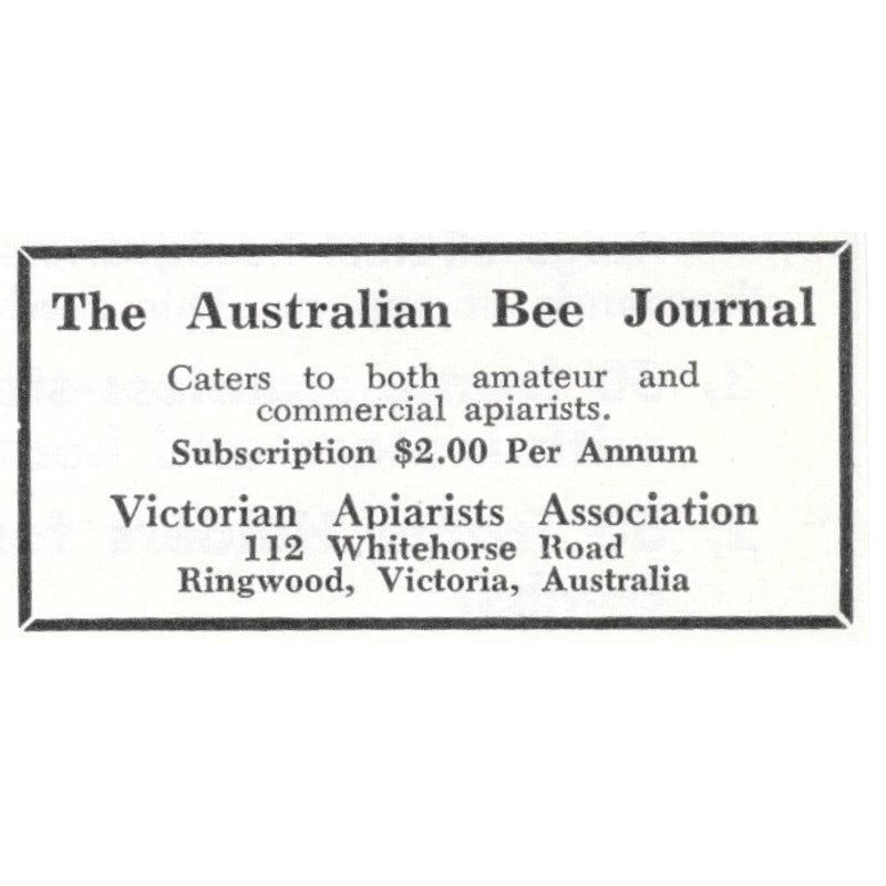 The Australian Bee Journal Ringwood Victoria Australia 1961 Magazine Ad AK6-S13
