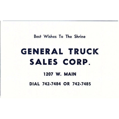 General Truck Sales Corp 1207 W. Main Fort Wayne Indiana 1964 Ad AG1-M6