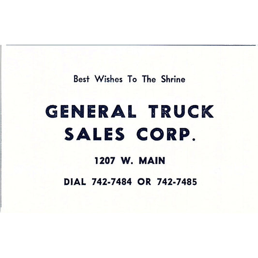 General Truck Sales Corp 1207 W. Main Fort Wayne Indiana 1964 Ad AG1-M6