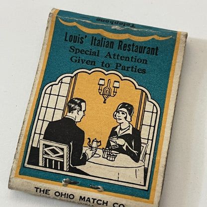 Louis' Italian Restaurant Tremont St Boston Vintage Matchbook Cover TB6-MB1-5