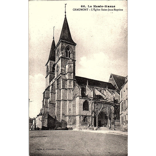 La Haute-Marne Chaumont L'Église St Jean Baptiste French Antique Postcard PE10