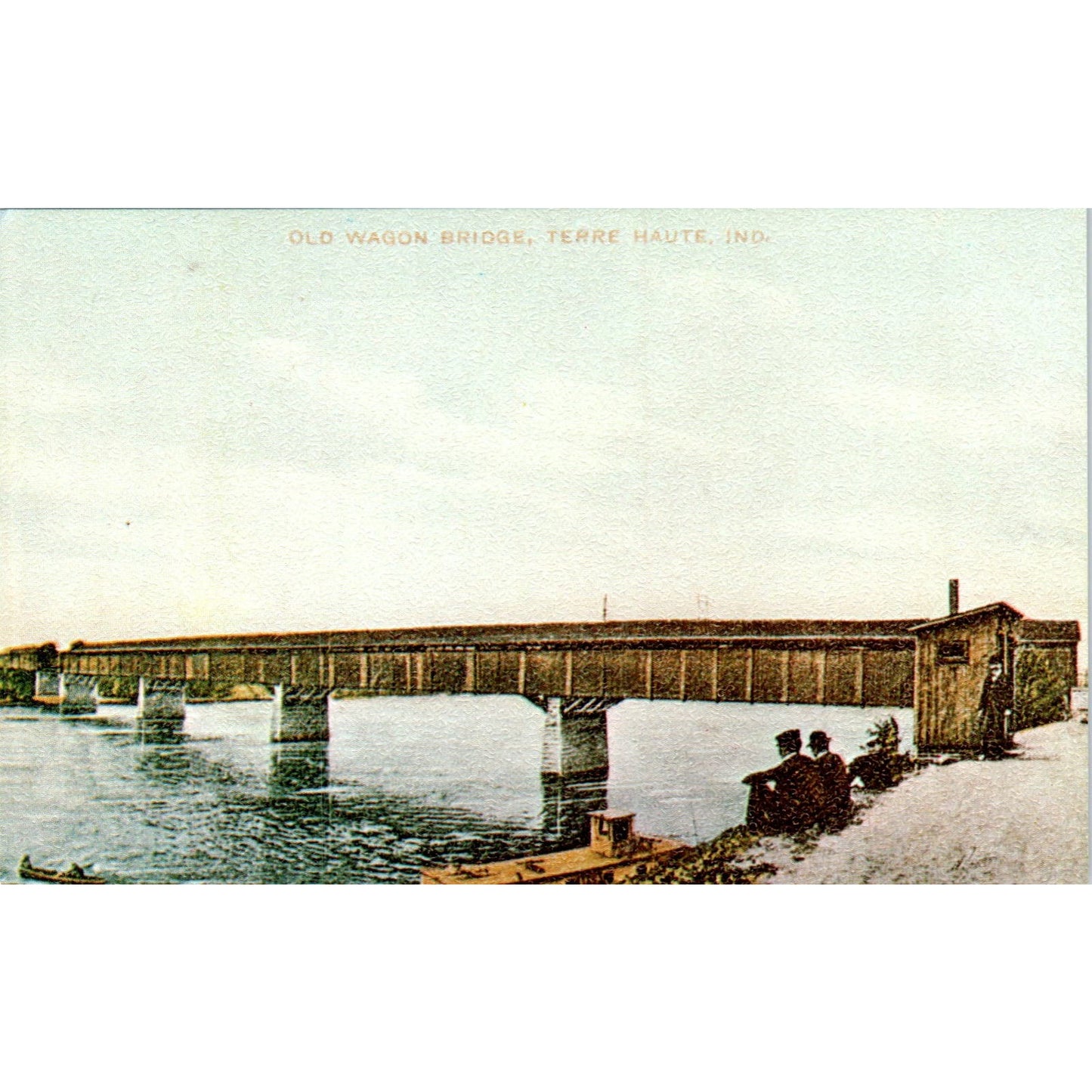 Covered Bridge Over Wabash River Wabash Ave Vintage Postcard PC16