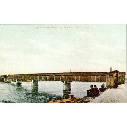 Covered Bridge Over Wabash River Wabash Ave Vintage Postcard PC16