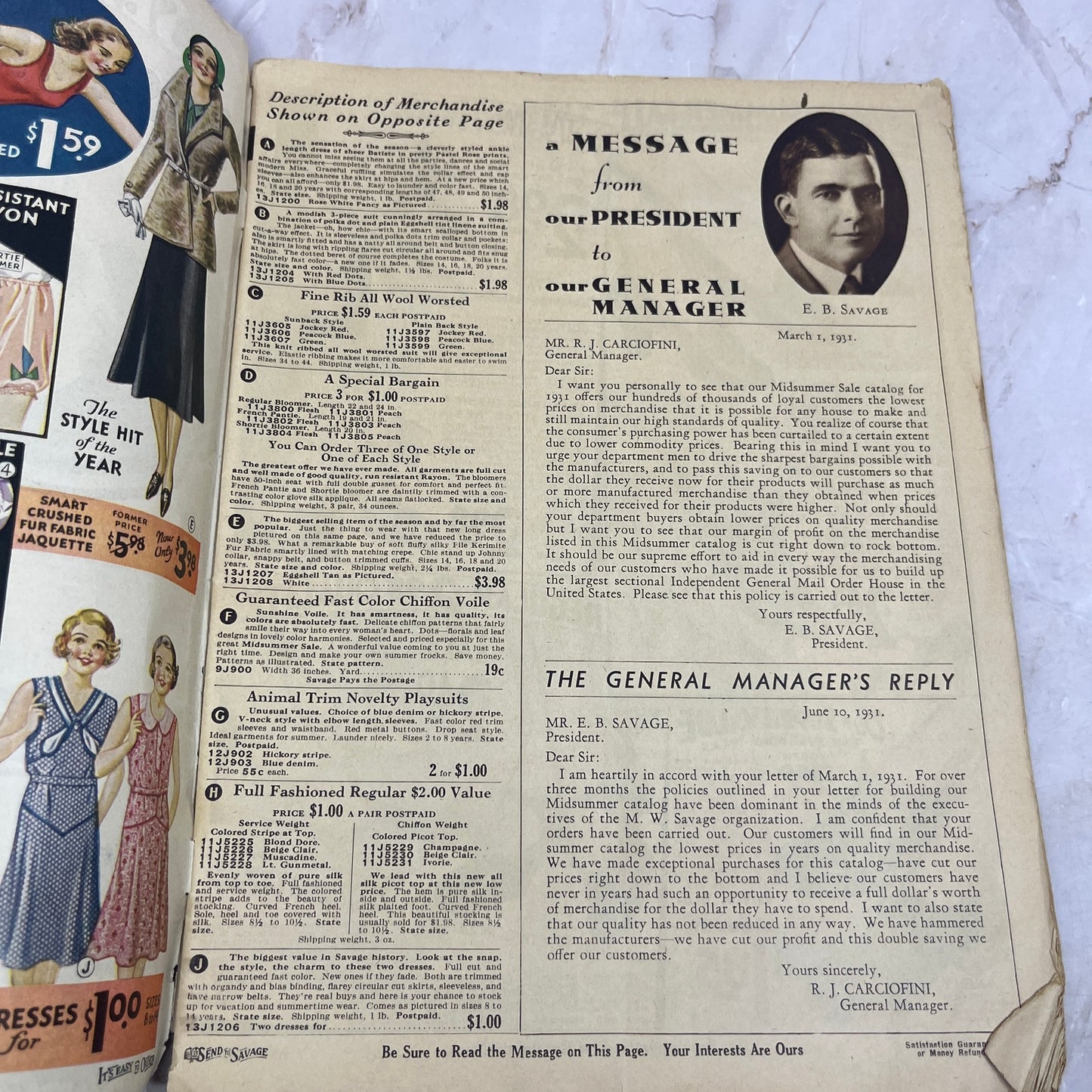 1931 M.W. Savage Co. Minneapolis MN Mid Summer Sale Catalog L4-2