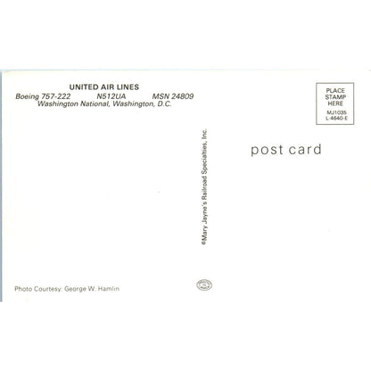 United Airlines Boeing 727-222 Vintage Postcard PC19