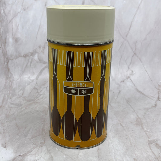 Vintage 1971 King-Seeley Thermos, Pint Size, Geometric Design Used TF4
