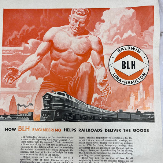 Baldwin Lima-Hamilton BLH Railroad Philadelphia 1951 Magazine Ad FL6-10
