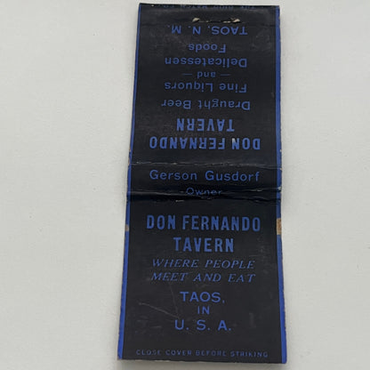 Don Fernando Tavern Taos New Mexico Vintage Matchbook Cover TB8-MB2-1