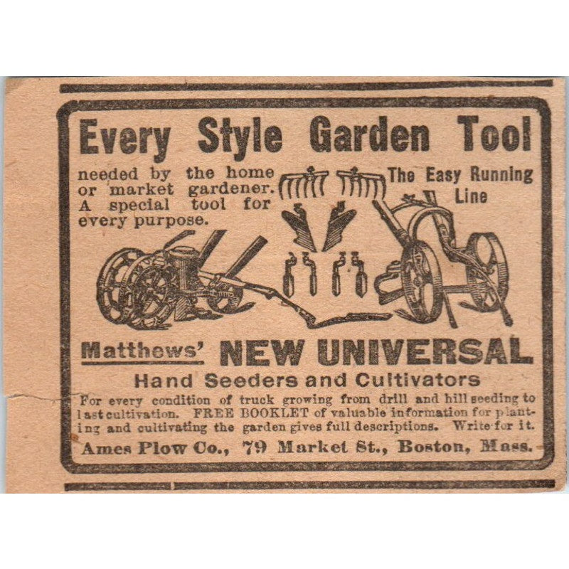 Ames Plow Co Garden Tools Boston MA 1905 Magazine Ad AF1-NH3