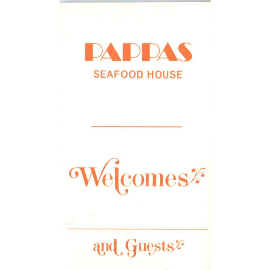 Pappas Seafood House Vintage Business Card SD8-B6