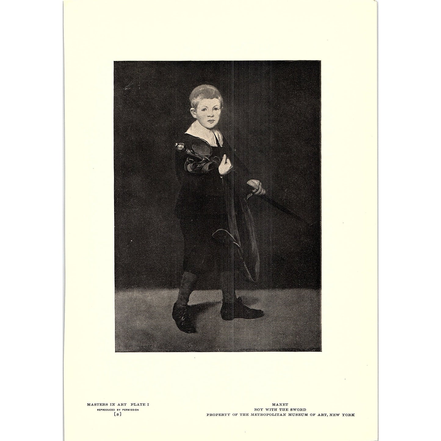 Boy With The Sword - Manet - 1908 Litho Art Print AF4-3