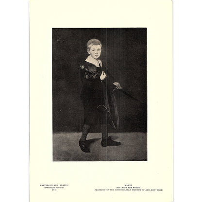 Boy With The Sword - Manet - 1908 Litho Art Print AF4-3
