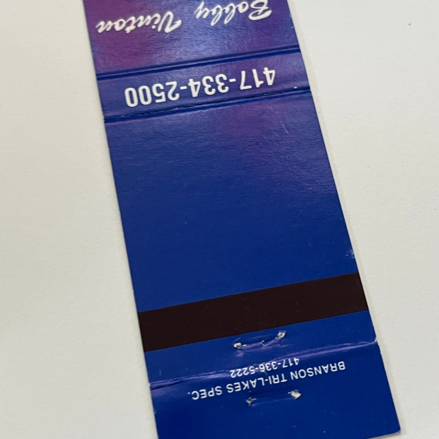 Bobby Vinton Theatre Branson MO Matchbook Cover TB6-MB1-14