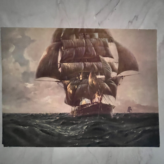 Hans Petersen Titled Homeward Bound Sailboat 12x16" Art Print FL1