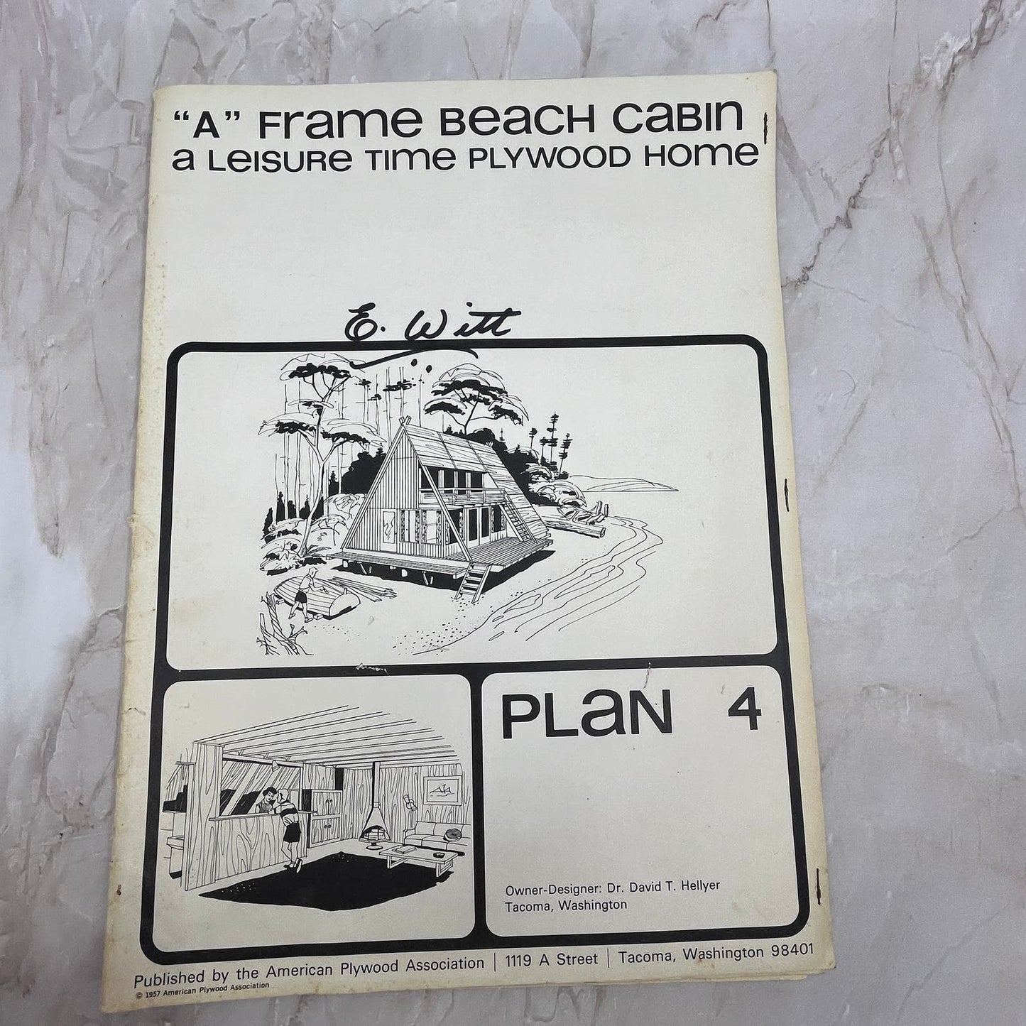 1957 "A" Frame Beach Cabin Plans - American Plywood Association List FL6-1