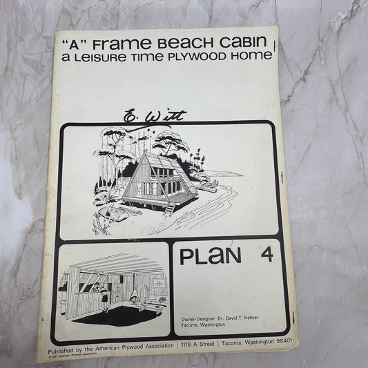1957 "A" Frame Beach Cabin Plans - American Plywood Association List FL6-1