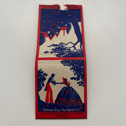 Colonial Days by Colgate Silhouette Vintage Matchbook Cover TB8-MB-1