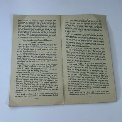 How to Can Fruits & Vegetables Ball Brothers Muncie IN Vintage Booklet  H3-5