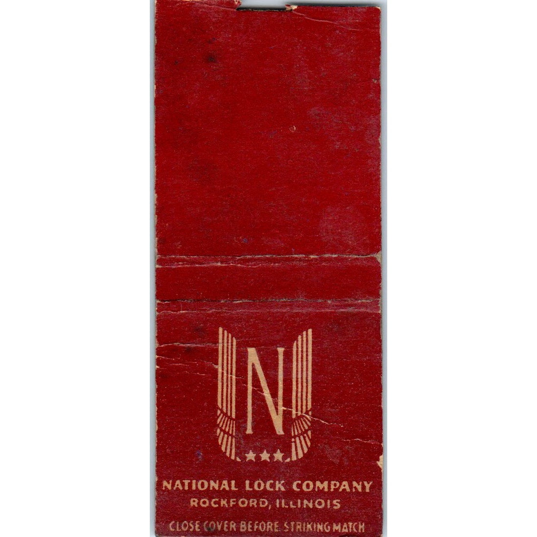 National Lock Company Rockford Illinois Vintage Matchbook Cover SD4-Y17