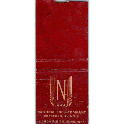 National Lock Company Rockford Illinois Vintage Matchbook Cover SD4-Y17