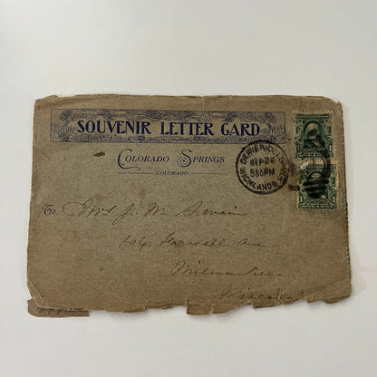 1908 Colorado Springs Souvenir Letter Card to Mrs. J.W. Swain Milwaukee AI9-H3