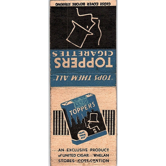 Toppers Cigarettes United Cigar Whelan Stores Vintage Matchbook Cover SC7-Y5
