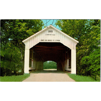 Sim Smith Bridge Parke County 23 IN Vintage Covered Bridge Postcard PD5