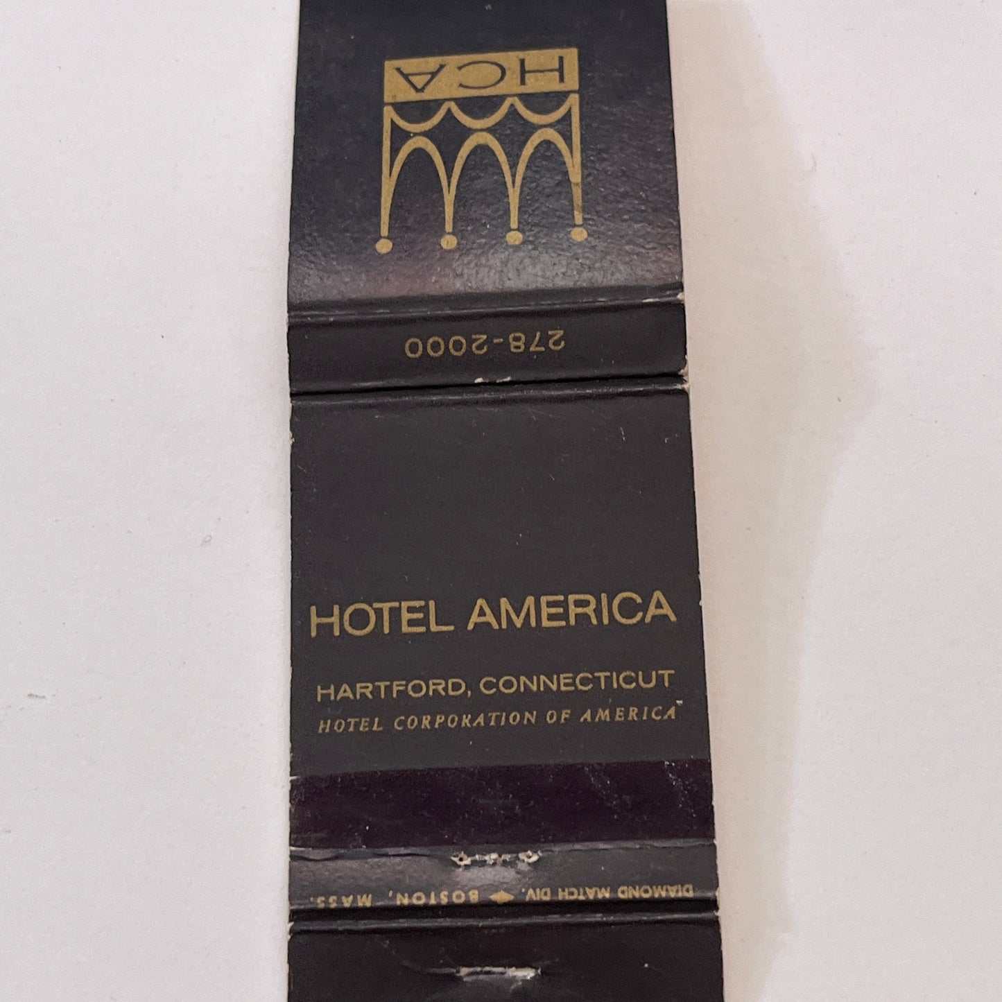 Hotel America Hartford CT Vintage Matchbook Cover TB6-MB1-10