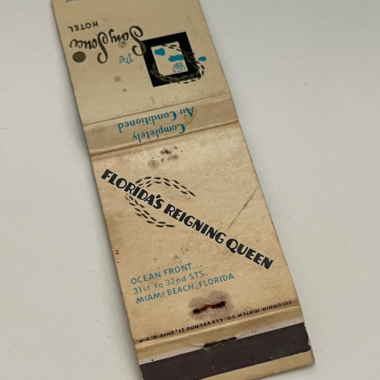 The Sans Souci Hotel Miami Beach FL Vintage Matchbook TB6-MB2-14