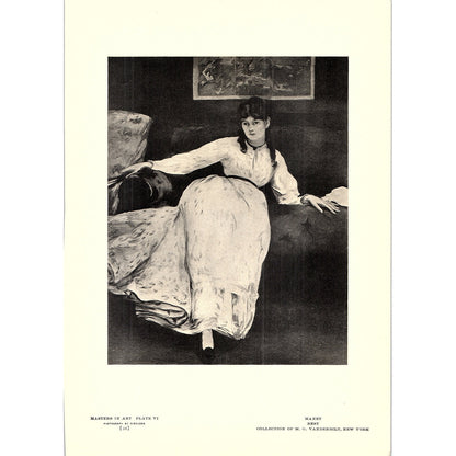 Rest - Manet - 1908 Litho Art Print AF4-3