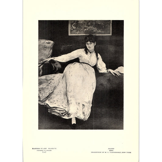 Rest - Manet - 1908 Litho Art Print AF4-3