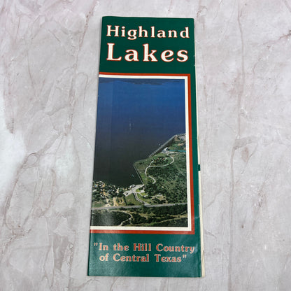 c1980 Highland Lakes Texas Fold Out Tourist Travel Guide Booklet TH9-TM1