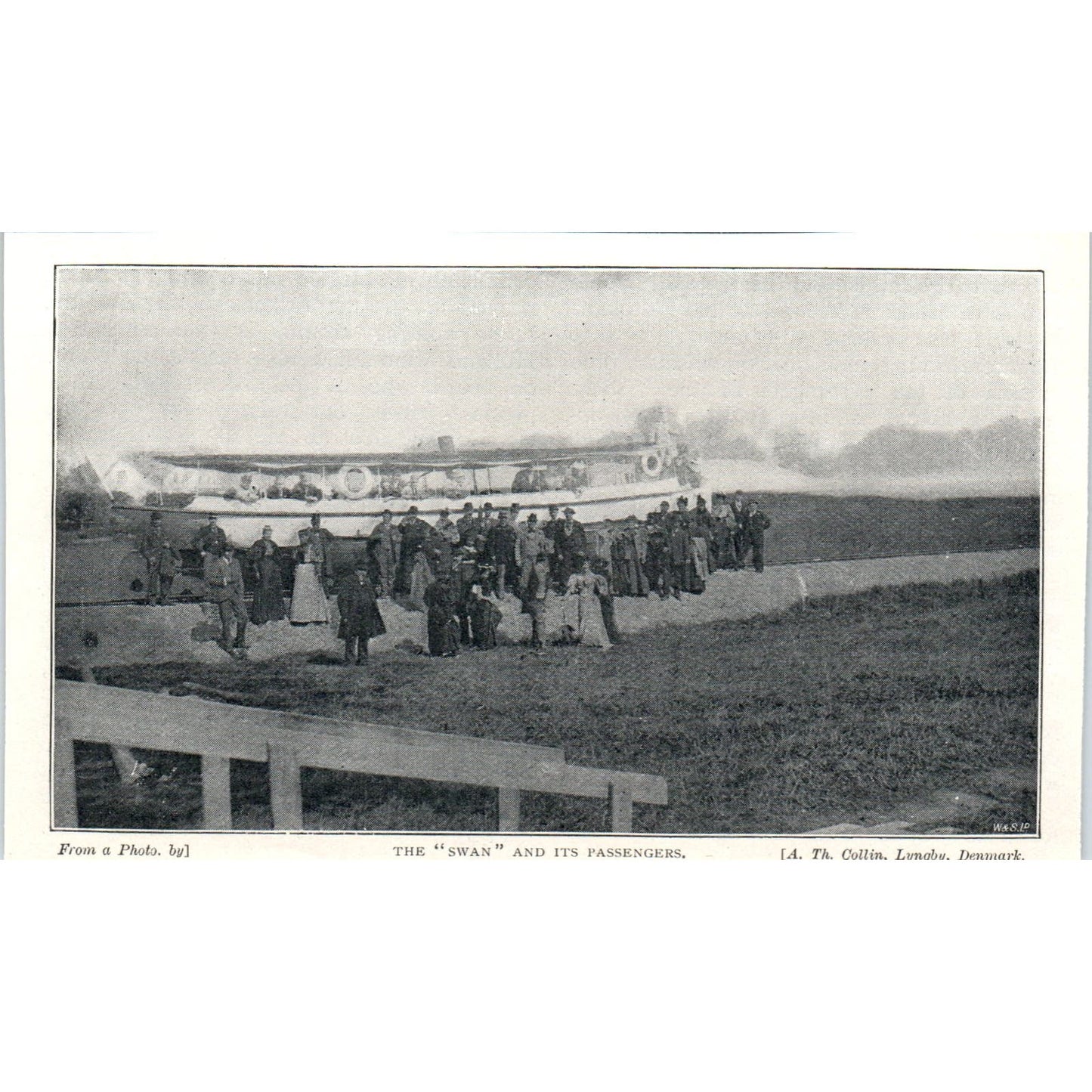 The Swan Boat and Its Passengers Lyngby Denmark 1897 Victorian Photo AE9-TS4