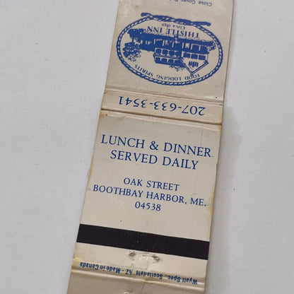 Thistle Inn Restaurant Boothbay Harbor ME Vintage Matchbook Cover TB8-MB-14