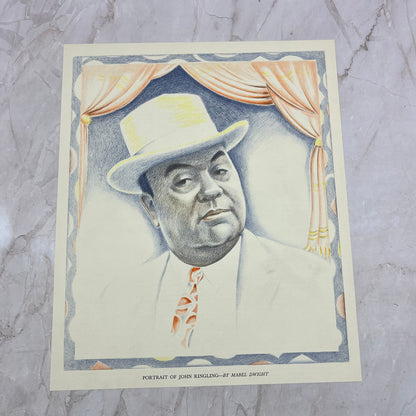 Portrait of John Ringling Vintage Print Circus Mabel Dwight 1930 FL6-9