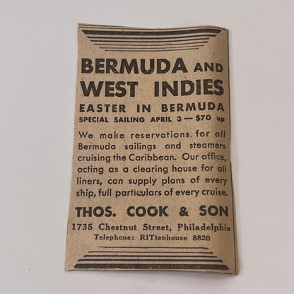 Thos. Cook & Son Philadelphia PA 1931 Newspaper Ad SAG4-S13